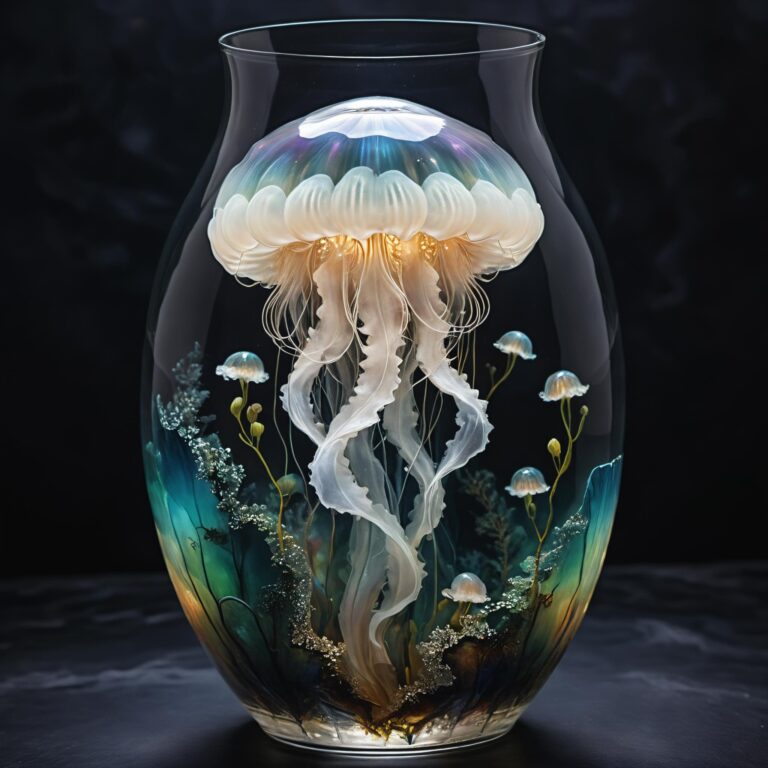 copaxTimelessxlSDXL1_v7 - ai art image - iridescent white jellyfish flo - AI Art - Image Generator - Stable Diffusion