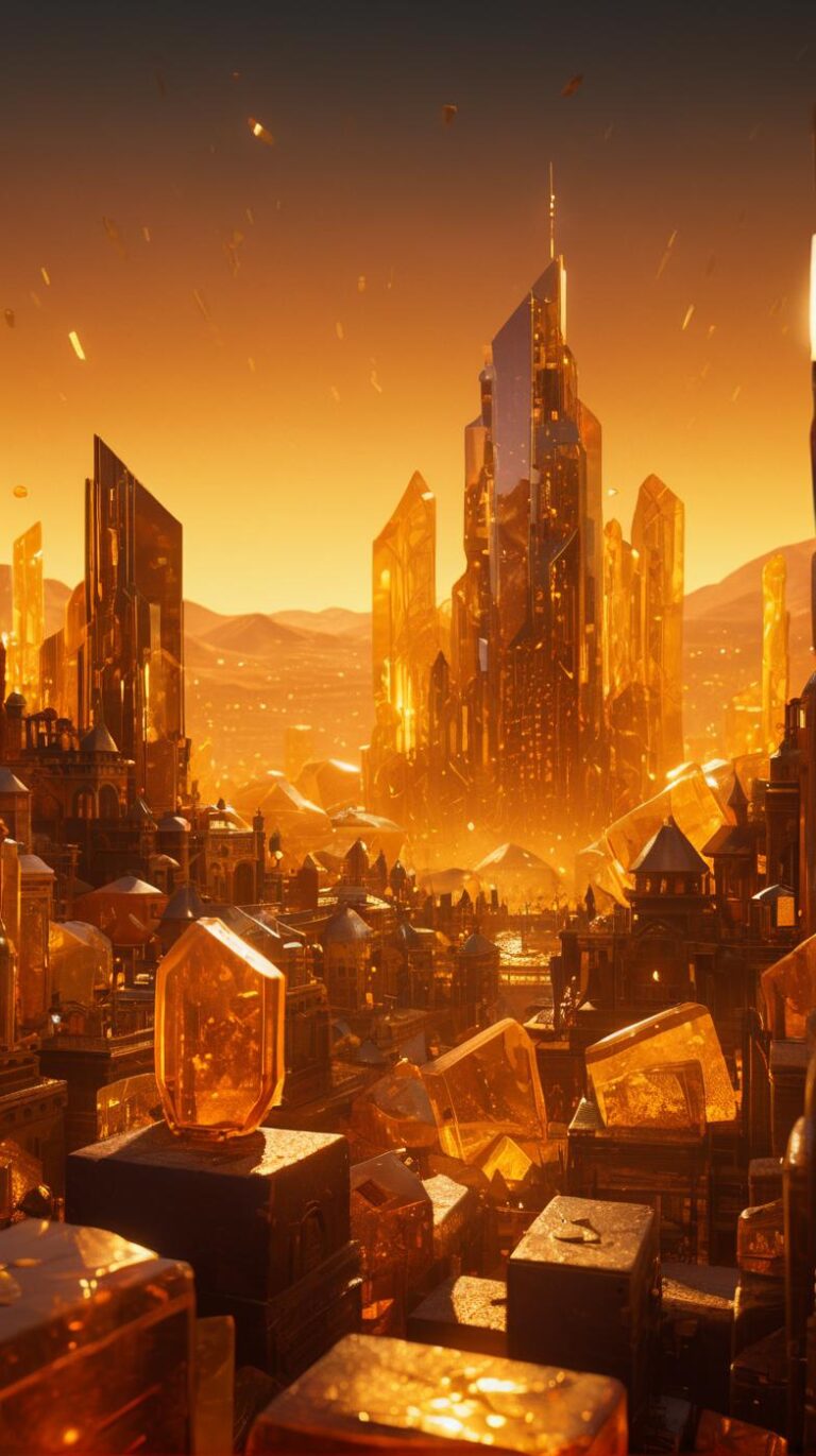 realvisxlV20_v20Bakedvae - ai art image - ambr1 big city, amber backgro - AI Art - Image Generator - Stable Diffusion
